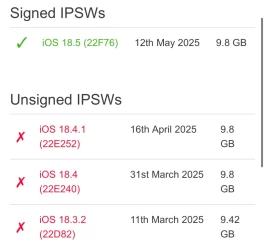 苹果已关闭 iOS 18.4.1 验证！