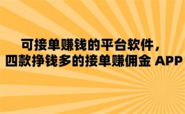 可接单赚钱的平台软件，两个2025年免费正规赚钱又多的接单平台