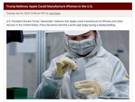 特朗普喊话库克：iPhone在美国生产