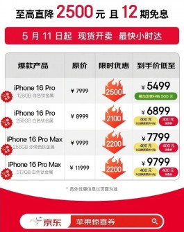 iPhone 16 Pro直降2500，5499就能拿下！