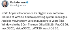 突发！苹果将发布iOS 26、macOS 26