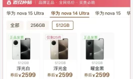 华为旗舰“大跳水”：从4499元跌至2599元，512GB更划算！